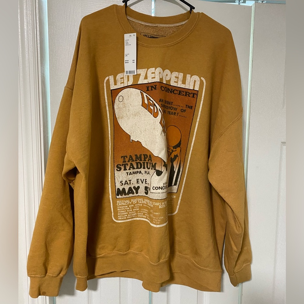 NWT Urban Outfitters Oversized Sweatshirt Band Led Zeppelin